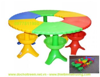 Bàn tròn lượn sóng đất nặn